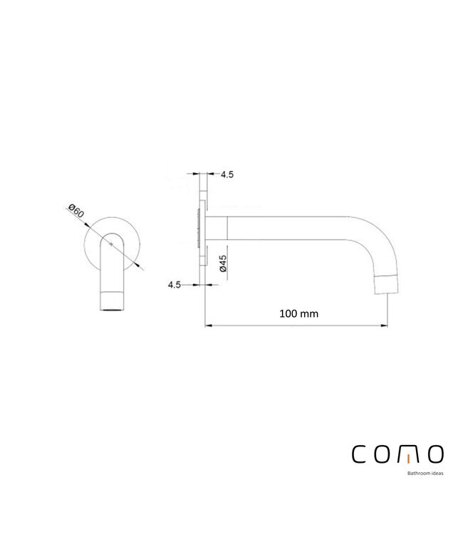 Como Inbouw toiletkraan Mood60 messing rose goud PVD