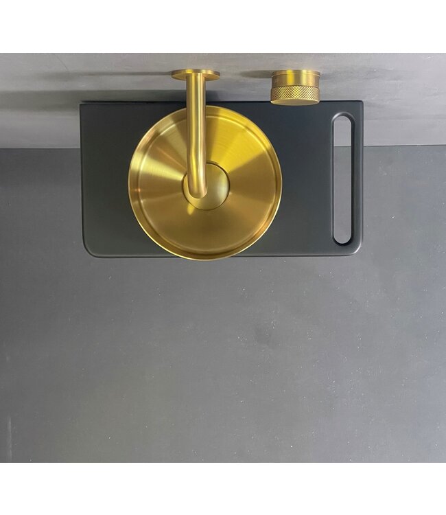 Como Ruimtebesparende fonteinkraan wand gunmetal PVD