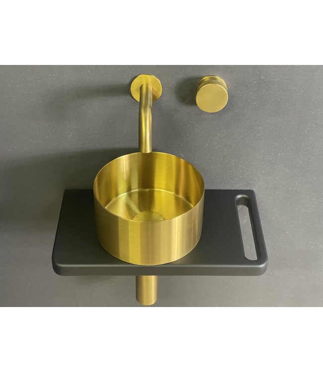 Como Ruimtebesparende fonteinkraan wand gunmetal PVD