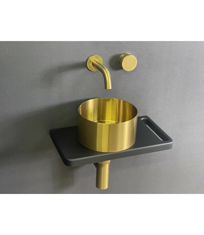 Como Ruimtebesparende fonteinkraan wand gunmetal PVD