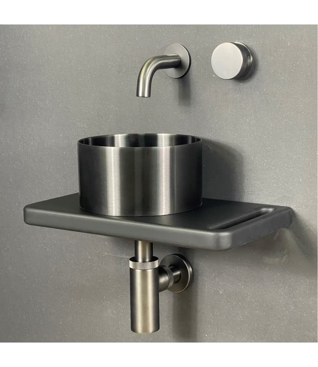 Como Ruimtebesparende fonteinkraan wand gunmetal PVD