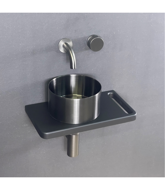 Como Ruimtebesparende fonteinkraan wand gunmetal PVD