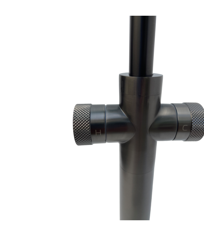 Como Ruimtebesparende fonteinkraan wand gunmetal PVD