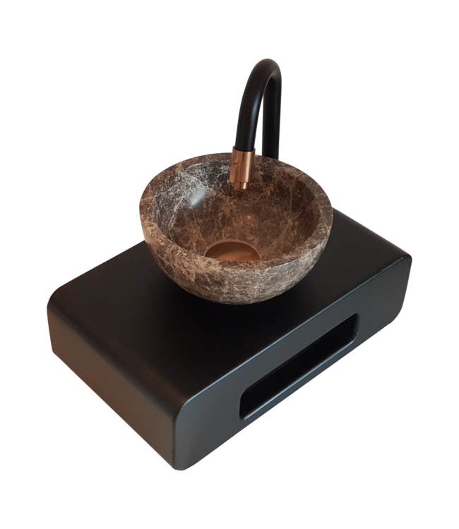 Como fontein toilet hout Lecce DVFSZLG014 mini waskom met planchet