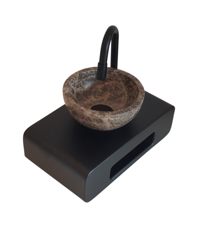 Como fontein toilet hout Lecce DVFSZLG014 mini waskom met planchet