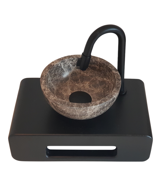 Como fontein toilet hout Lecce DVFSZLG014 mini waskom met planchet