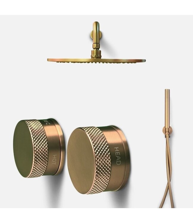 Como inbouw doucheset rose gold met 30 cm hoofddouche in rose goud compleet set