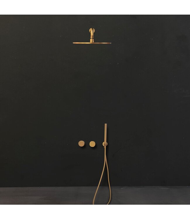 Como inbouw doucheset rose gold met 30 cm hoofddouche in rose goud compleet set