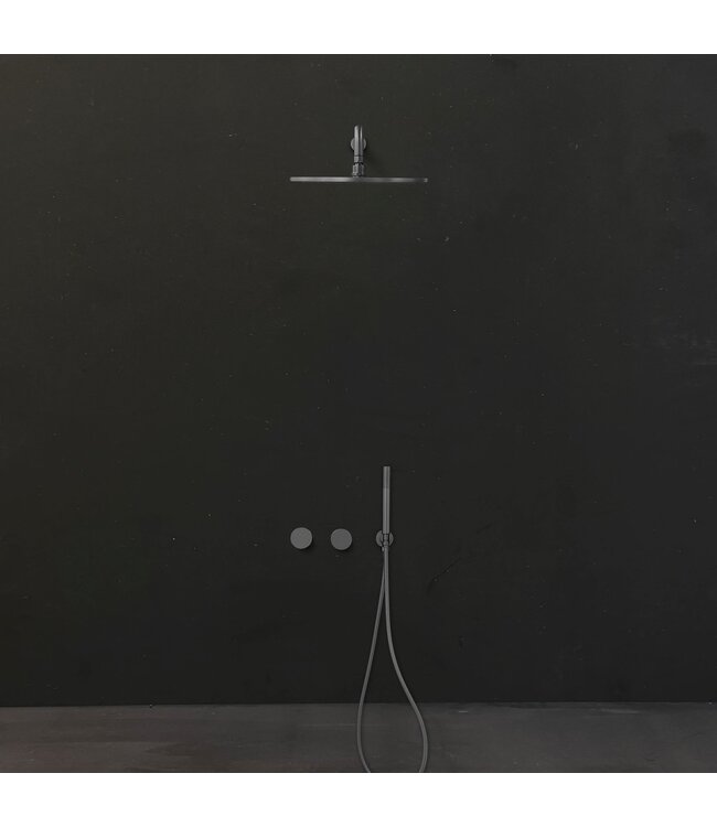 Como Inbouw Doucheset gunmetal met 30cm douchekop