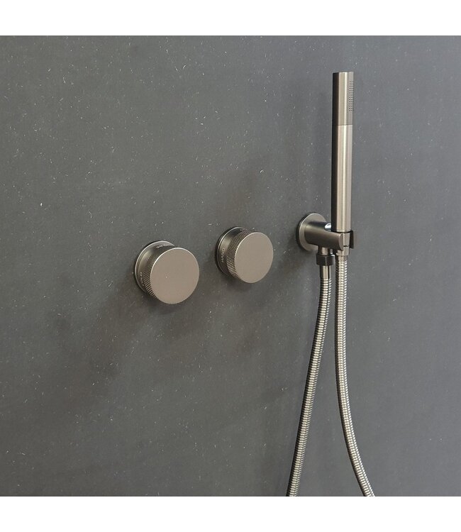 Como Inbouw Doucheset gunmetal met 30cm douchekop