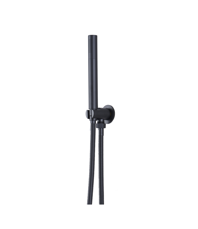 Como Regendouche zwart, inbouw met 30cm douchekop. Compleet set