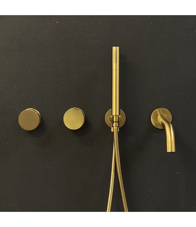 Como badkraan inbouw messing goud met 23 cm baduitloop