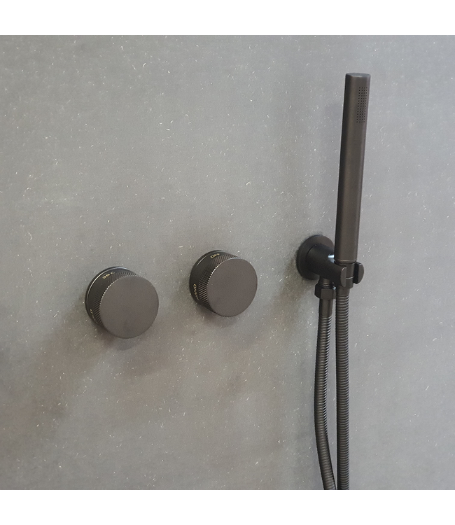 Como Badkraan zwart, inbouw met handdouche & binnendeel & bovendeel kraan - compleet