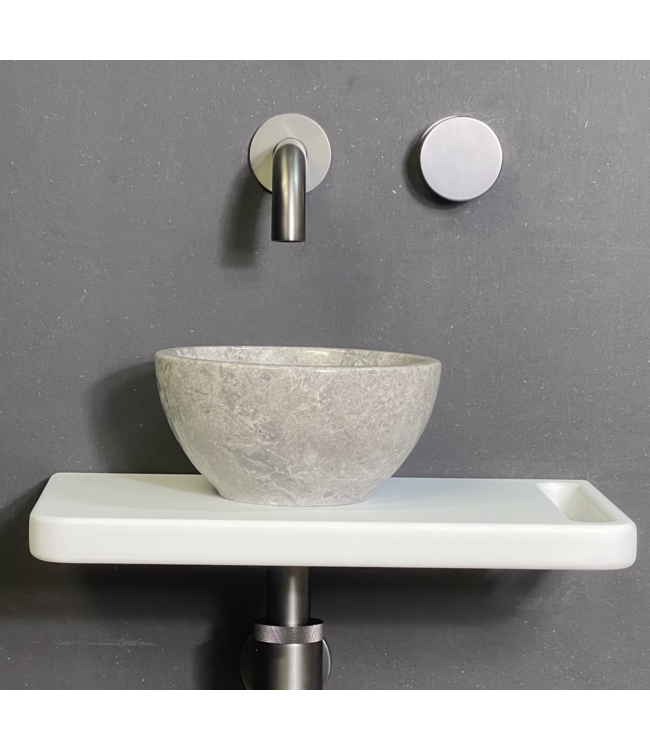 Como fontein toilet plank mat wit met handdoekhouder