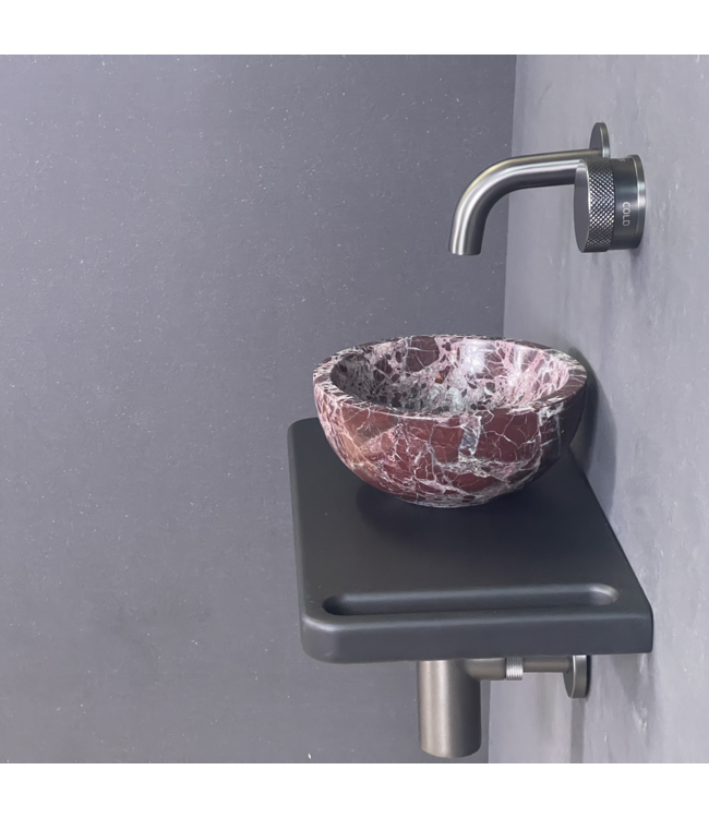 Como Fonteinset toilet Lecce met zwart kleur plank.