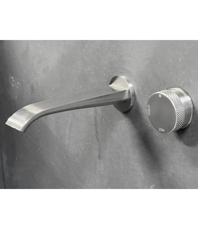 Como Mood 60 inbouw wastafelkraan S-Line nikkel, waterbesparend.