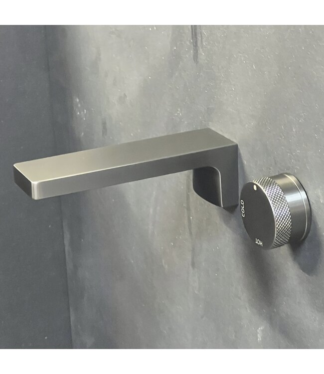 Como Mood 60 inbouw wastafelkraan L-Line GUNMETAL, waterbesparend.