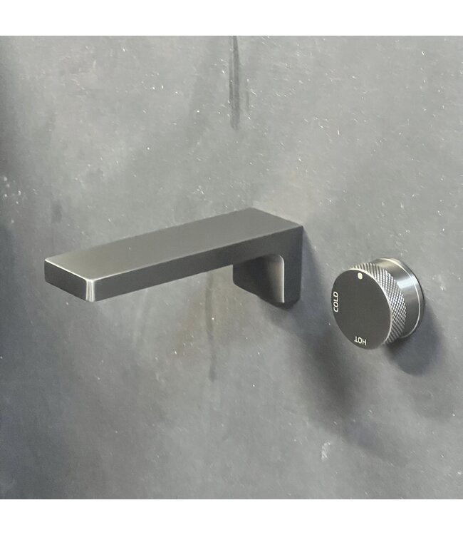 Como Mood 60 inbouw wastafelkraan L-Line GUNMETAL, waterbesparend.