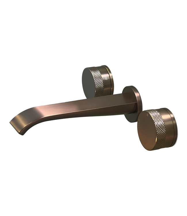 Como Mood 60 3 gaten inbouw wastafelkraan S-Line, geborsteld rose gold, waterbesparend.