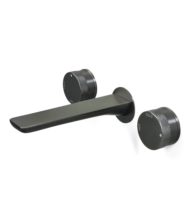 Como Mood 60 3 gats inbouw wastafelkraan  gunmetal, waterbesparend.