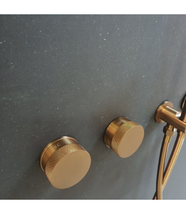 Como badkraan inbouw rose gold met 23 cm baduitloop & haddoucheset &binnendeel& bovendeel kraan