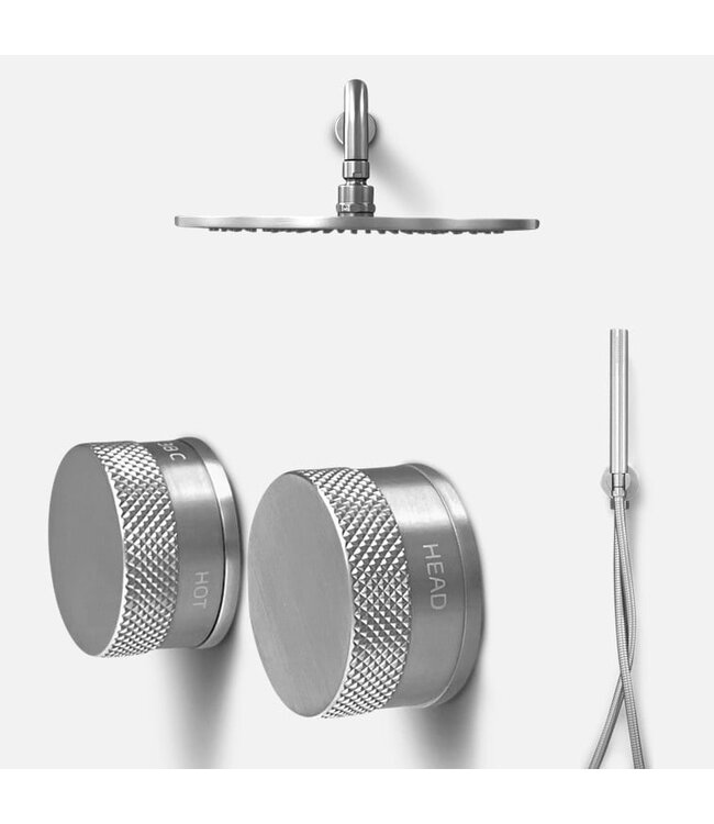 Como doucheset inbouw, geborsteld nikkel met 30cm douchekop & haddoucheset &binnendeel& bovendeel kraan -compleet