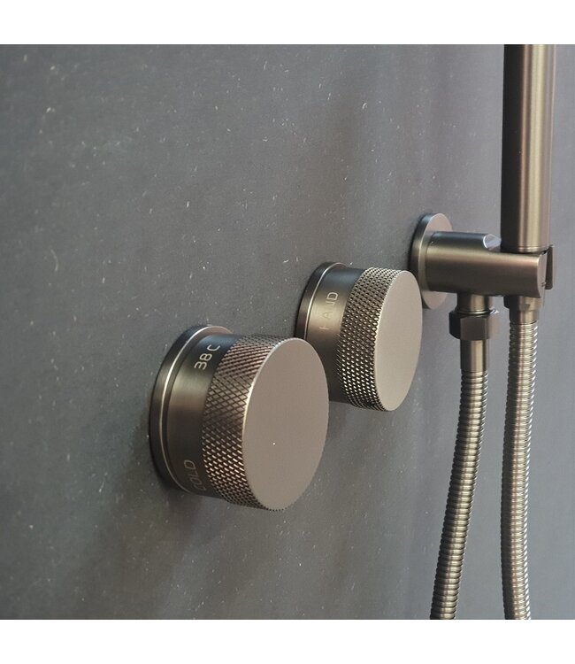 Como badkraan gunmetal, inbouw, met handdocuheset & binnendeel & bovendeel kraan