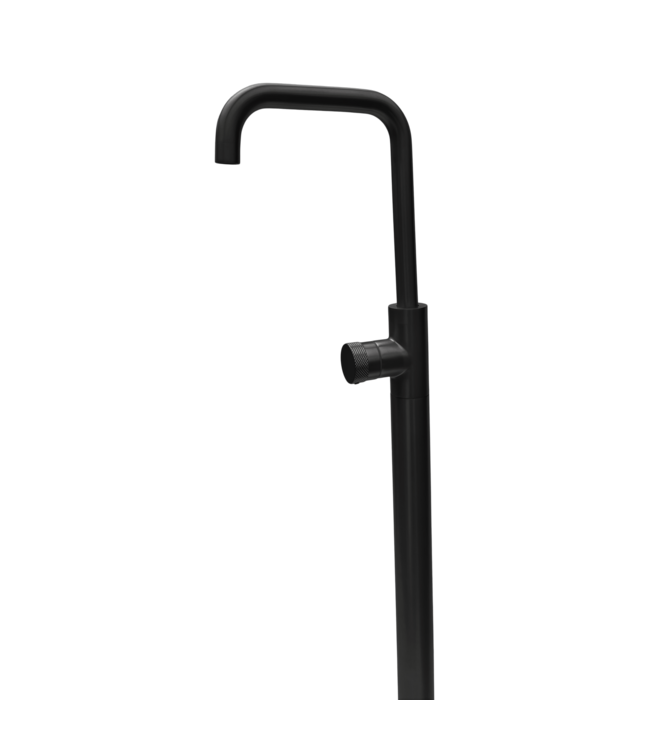 Como vrijstaande badmengkraan zwart met vloer montage binnendeel