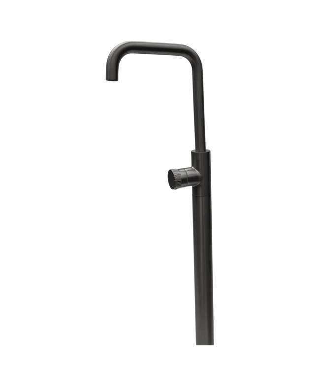 Como vrijstaande badmengkraan geborsteld gunmetal met vloer montage binnendeel