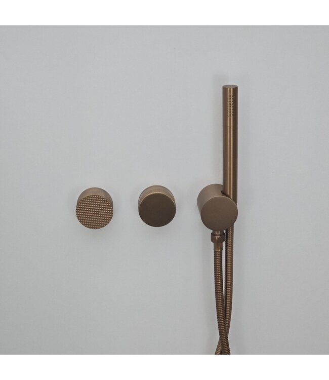 Como Mood 60 Plus douchekraan inbouw rose gold met handdouche set-2 weg-geborsteld