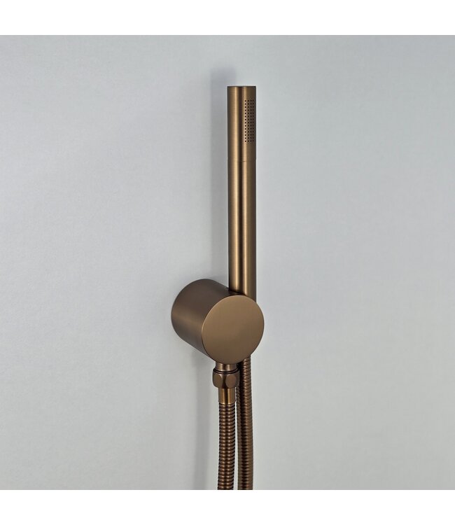 Como Mood 60 Plus douchekraan inbouw rose gold met handdouche set-2 weg-geborsteld