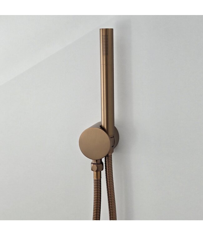 Como Mood 60 Plus douchekraan inbouw rose gold met handdouche set-2 weg-geborsteld