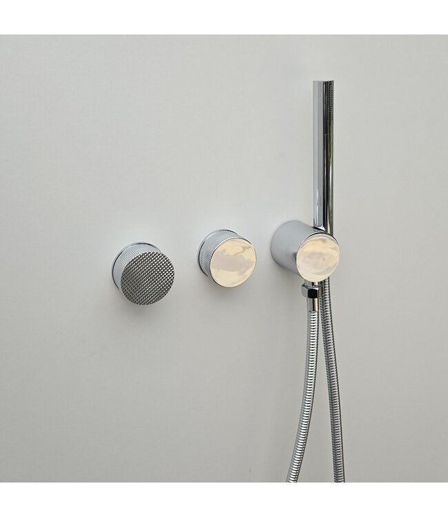 Como Mood 60 Plus douchekraan inbouw chroom met handdouche set-2 weg