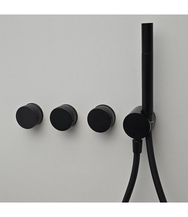 Como Mood 60 Plus douchekraan zwart, inbouw thermostaat- 3 weg