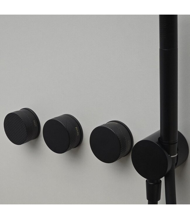 Como Mood 60 Plus douchekraan zwart, inbouw thermostaat- 3 weg