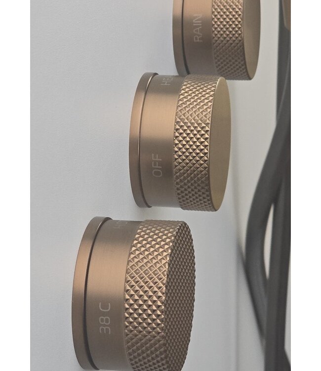 Como Mood 60 Plus douchekraan inbouw  thermostaat - 3 weg-geborsteld rose gold