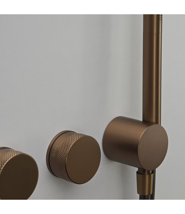 Como Mood 60 Plus douchekraan inbouw  thermostaat - 3 weg-geborsteld rose gold