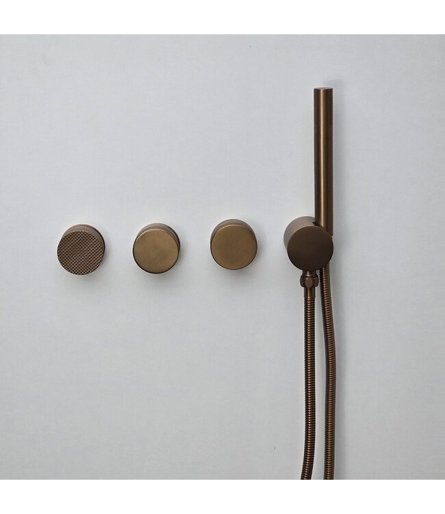 Como Mood 60 Plus douchekraan inbouw  thermostaat - 3 weg-geborsteld rose gold