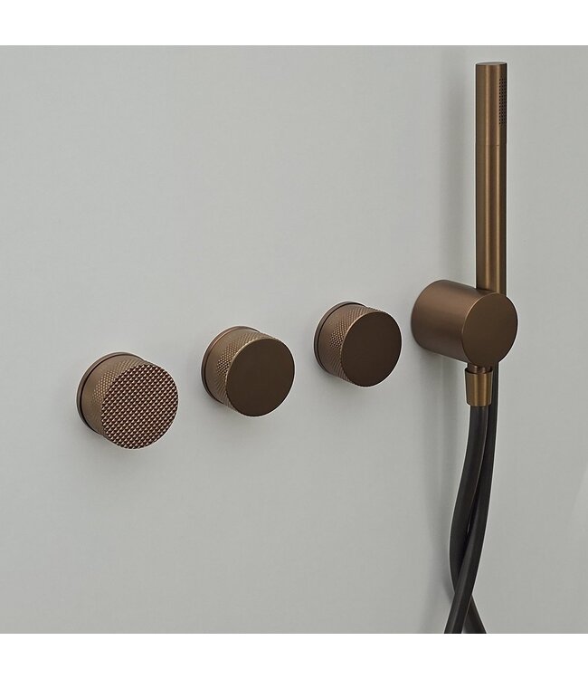 Como Mood 60 Plus douchekraan inbouw  thermostaat - 3 weg-geborsteld rose gold