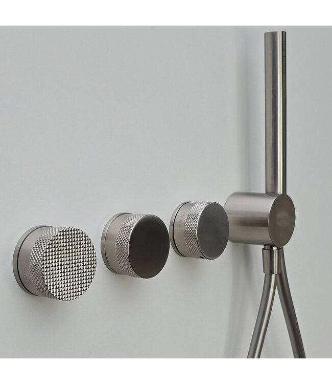 Como Mood 60 Plus douchekraan inbouw thermostaat- 3 weg-geborsteld- Nikkel