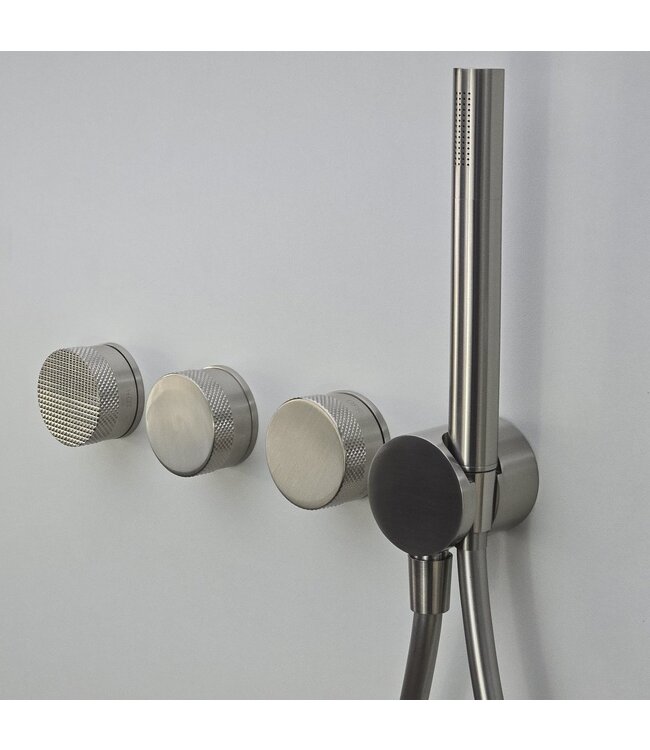 Como Mood 60 Plus douchekraan inbouw thermostaat- 3 weg-geborsteld- Nikkel