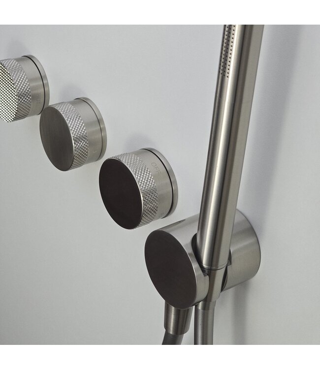 Como Mood 60 Plus douchekraan inbouw thermostaat- 3 weg-geborsteld- Nikkel