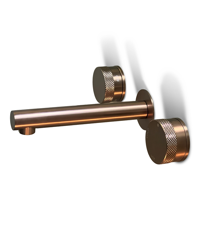 Como Mood 60 inbouw 3 gats wastafelkraan rose gold, waterbesparend.