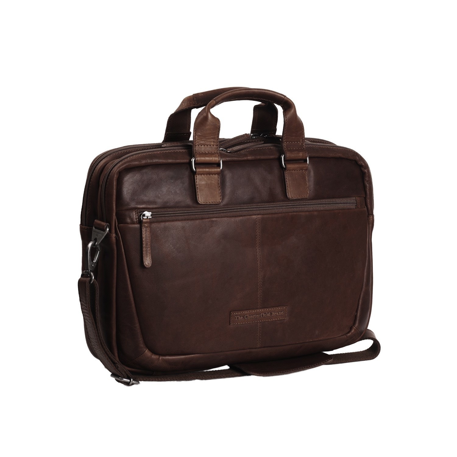 STILORD Nico Vintage schoudertas leder mannen vrouwen 15,6 inch laptop tas grote aktetas werk office uni echt runderhuid Kleur:kreta - bruin