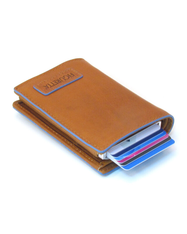 Figuretta Figuretta Blue Line - Pashouder -  bruin / cognac/ zwart