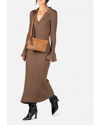 Burkely BURKELY Mystic Maeve Schoudertas dubbele rits - zwart - cognac