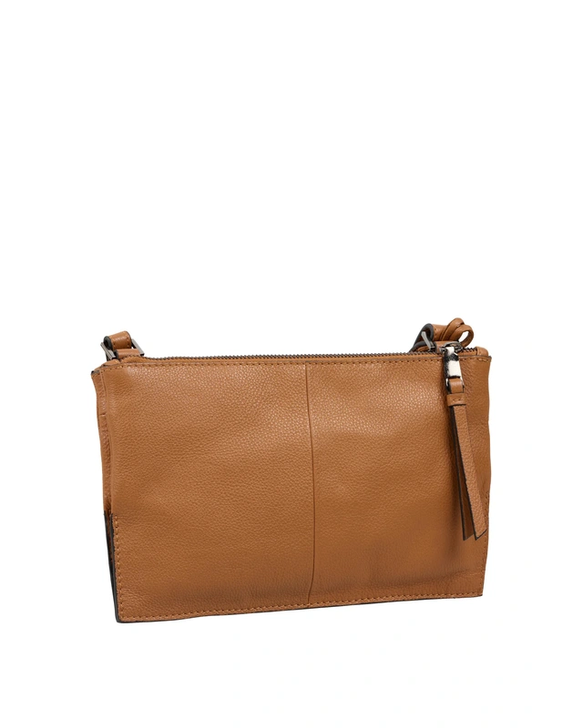 Burkely BURKELY Mystic Maeve Schoudertas dubbele rits - zwart - cognac