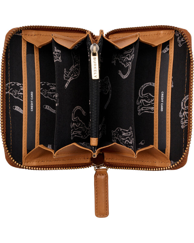 Burkely BURKELY Drowsy Dani  Portemonnee  rondom rits -  zwart - cognac