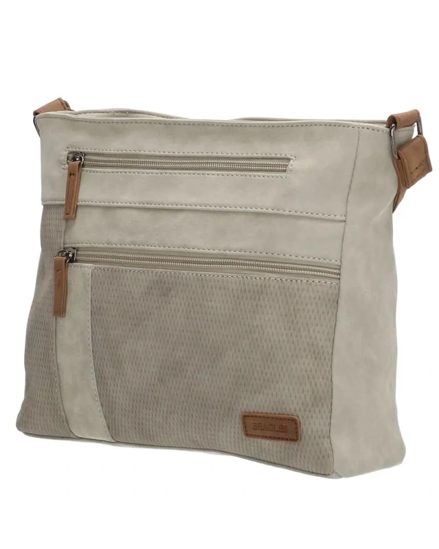 Beagles BEAGLES Brunete   Schoudertas - 18089  - zwart - cognac - lichtgrijs -  olijfgroen