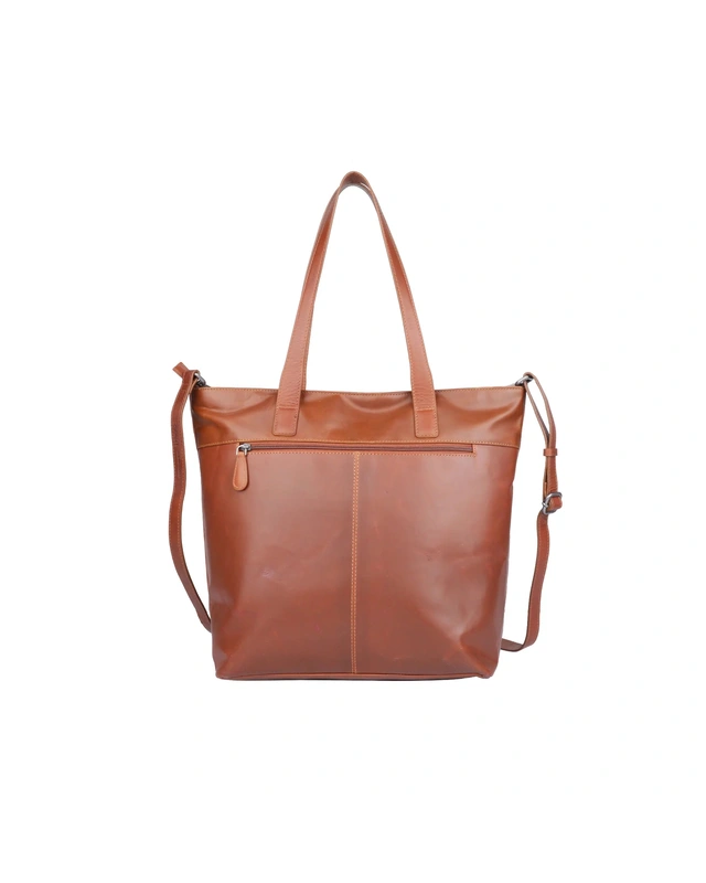 Sparwell SPARWELL  Kreative Kylie Shopper met rits  8165 - cognac - zwart - rood